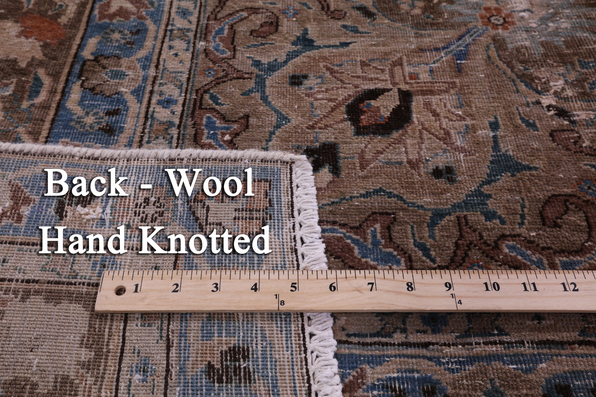 Persian Vintage White Wash Hand-Knotted Wool Rug - 9' 7" X 12' 9" - Golden Nile