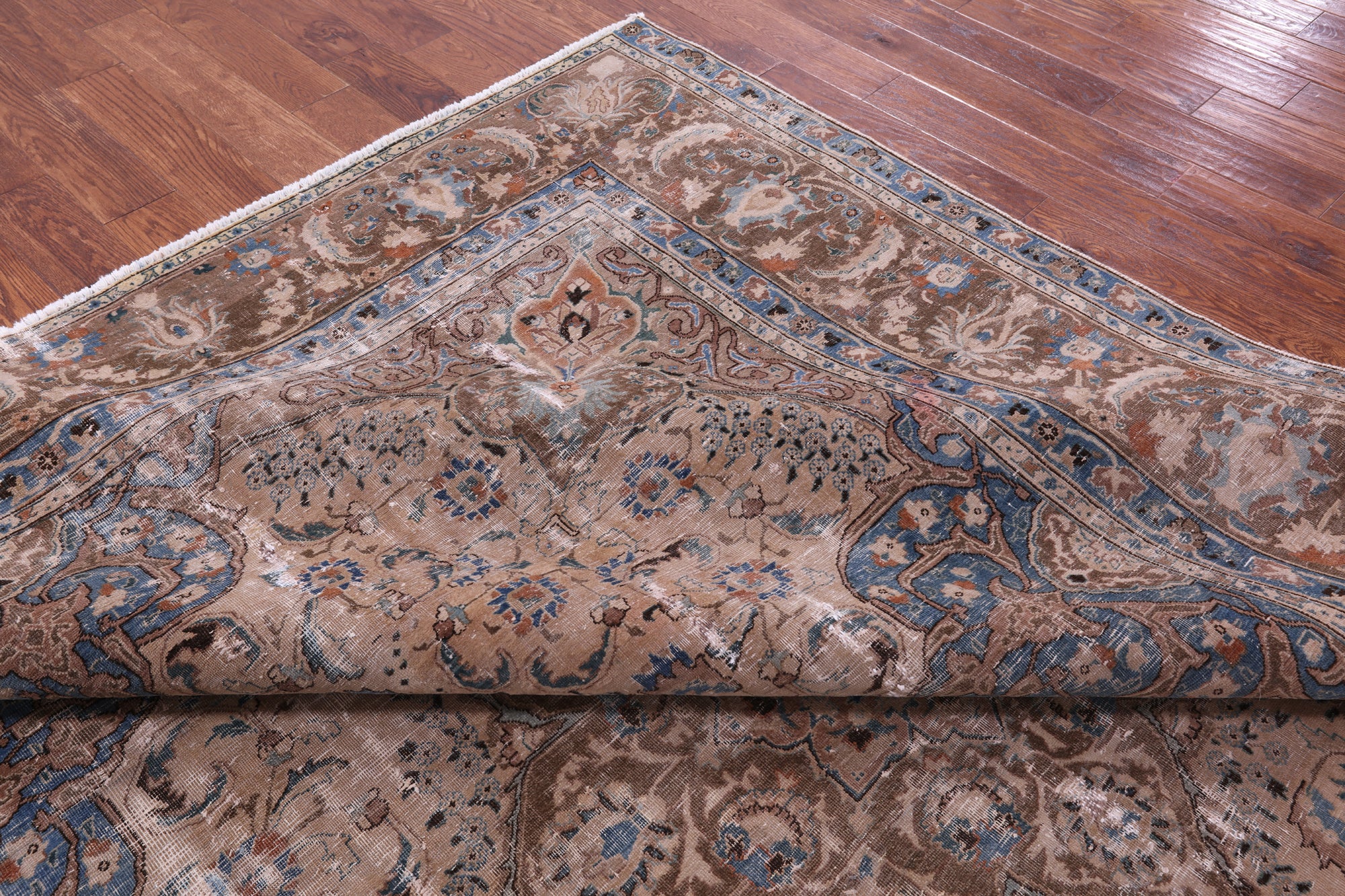 Persian Vintage White Wash Hand-Knotted Wool Rug - 9' 7" X 12' 9" - Golden Nile