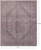 Ivory Persian Overdyed Hand Knotted Wool Rug - 9' 7" X 11' 10" - Golden Nile