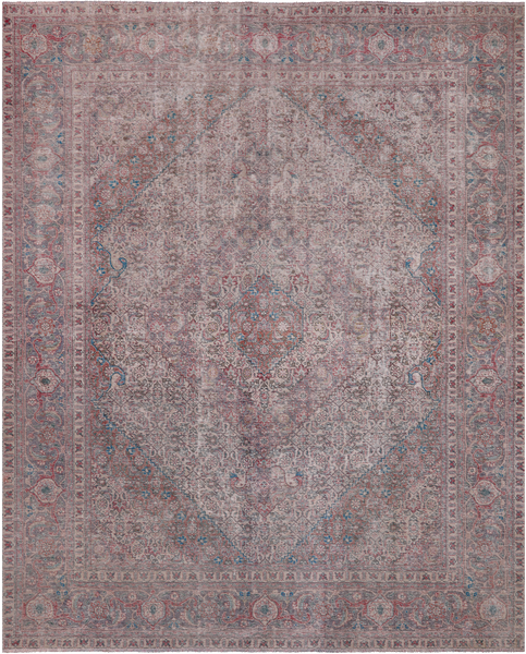 SUPER SALE Ivory Persian Overdyed Hand Knotted Wool Rug - 9' 7" X 11' 10"