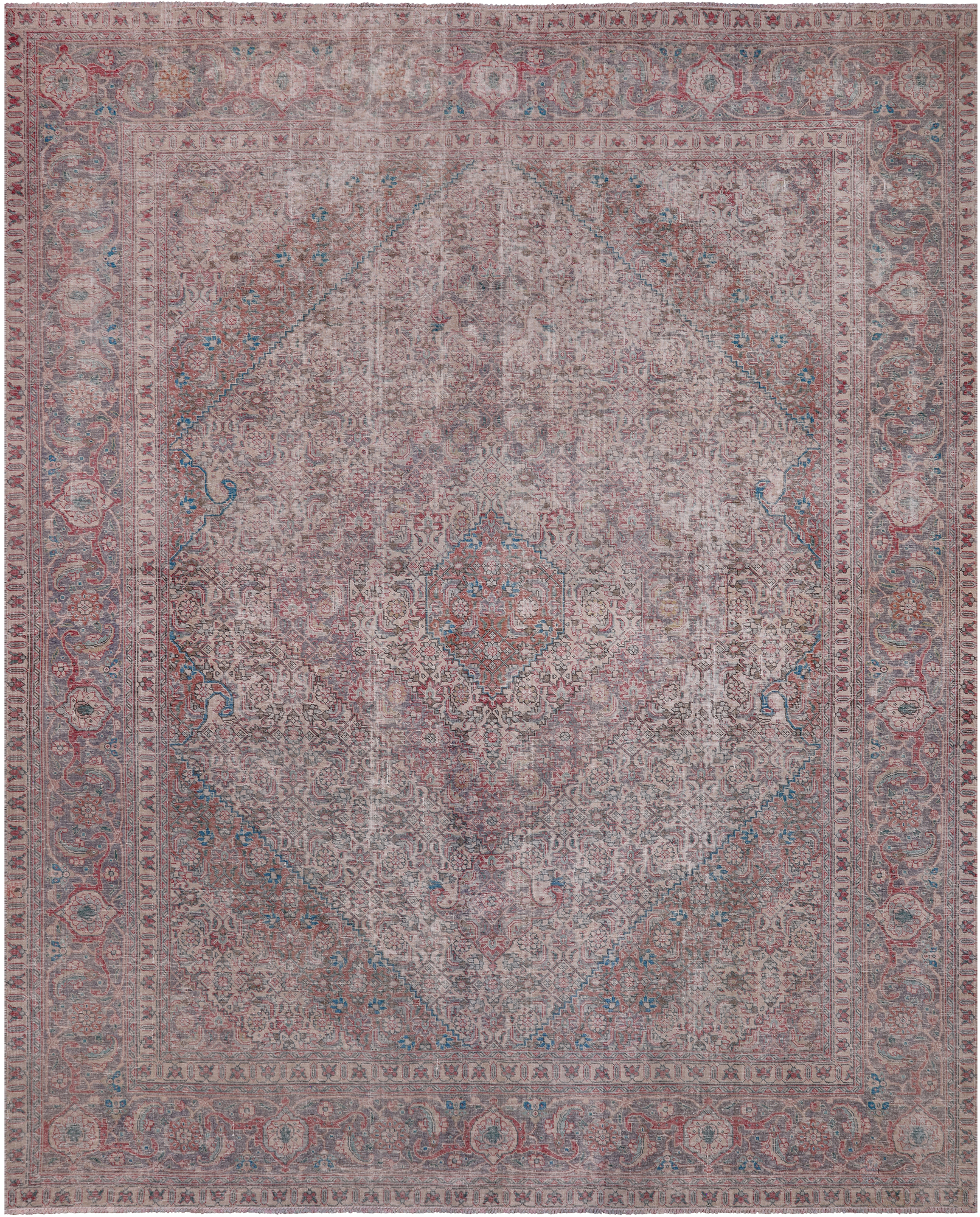 SUPER SALE Ivory Persian Overdyed Hand Knotted Wool Rug - 9' 7" X 11' 10"