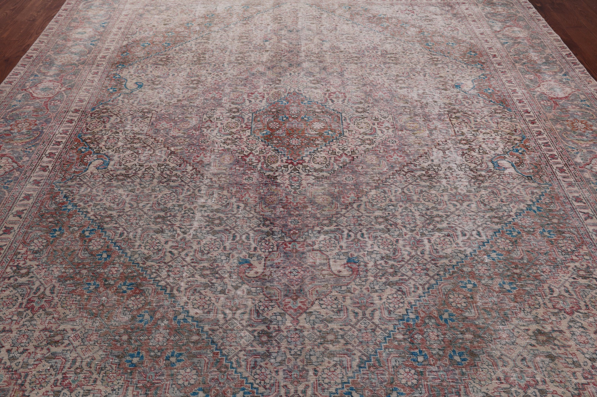 SUPER SALE Ivory Persian Overdyed Hand Knotted Wool Rug - 9' 7" X 11' 10"