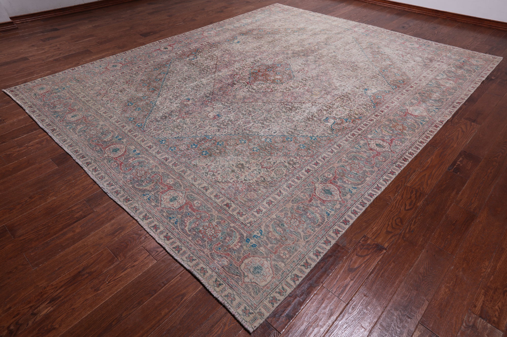 SUPER SALE Ivory Persian Overdyed Hand Knotted Wool Rug - 9' 7" X 11' 10"