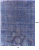 Blue Persian Overdyed Hand Knotted Wool Rug - 9' 8" X 12' 10" - Golden Nile