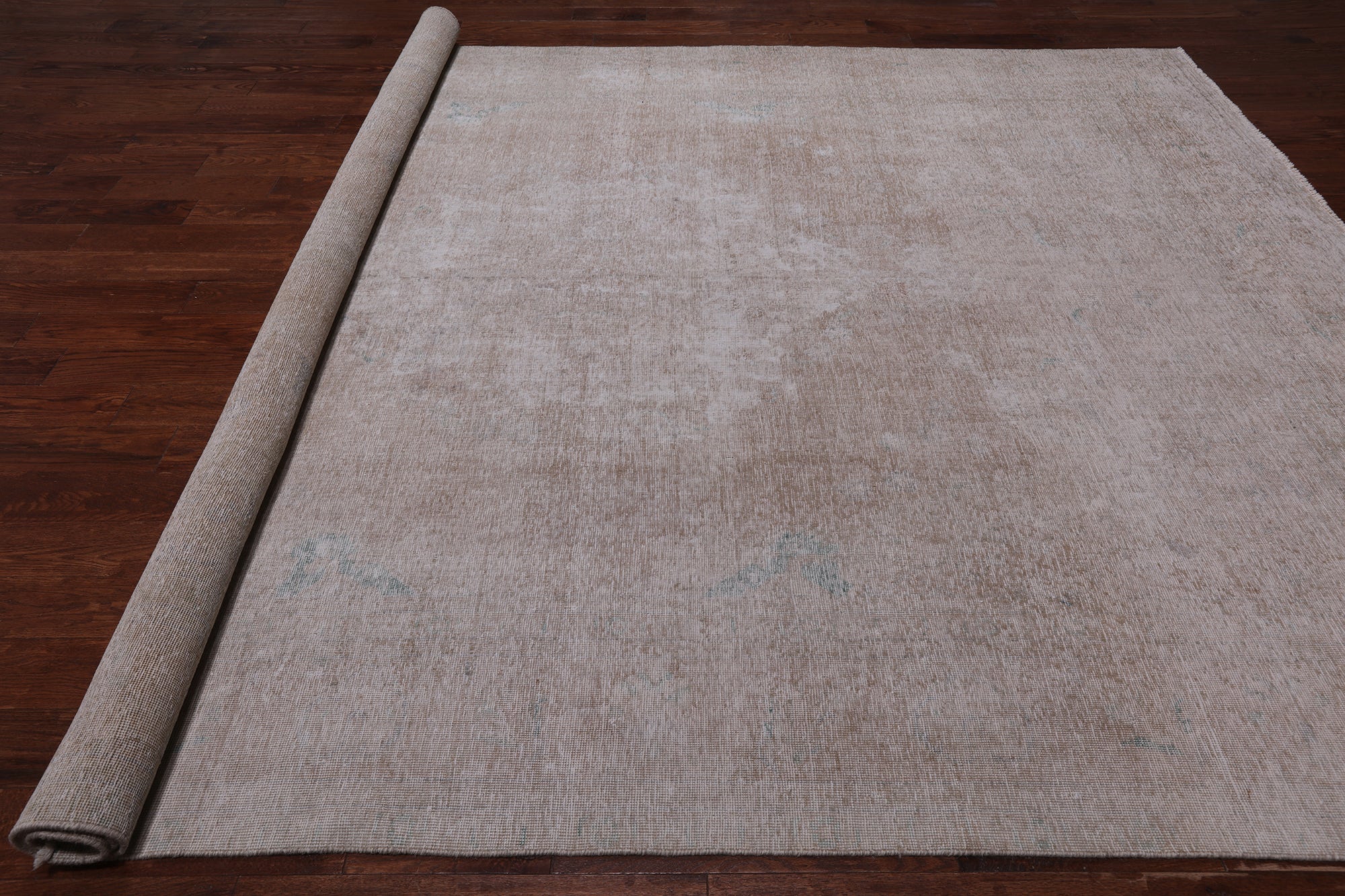 SUPER SALE Ivory Persian Vintage White Wash Hand Knotted Wool Rug - 9' 3" X 13' 0"