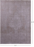 Ivory Persian Vintage White Wash Hand Knotted Wool Rug - 9' 3" X 13' 0" - Golden Nile