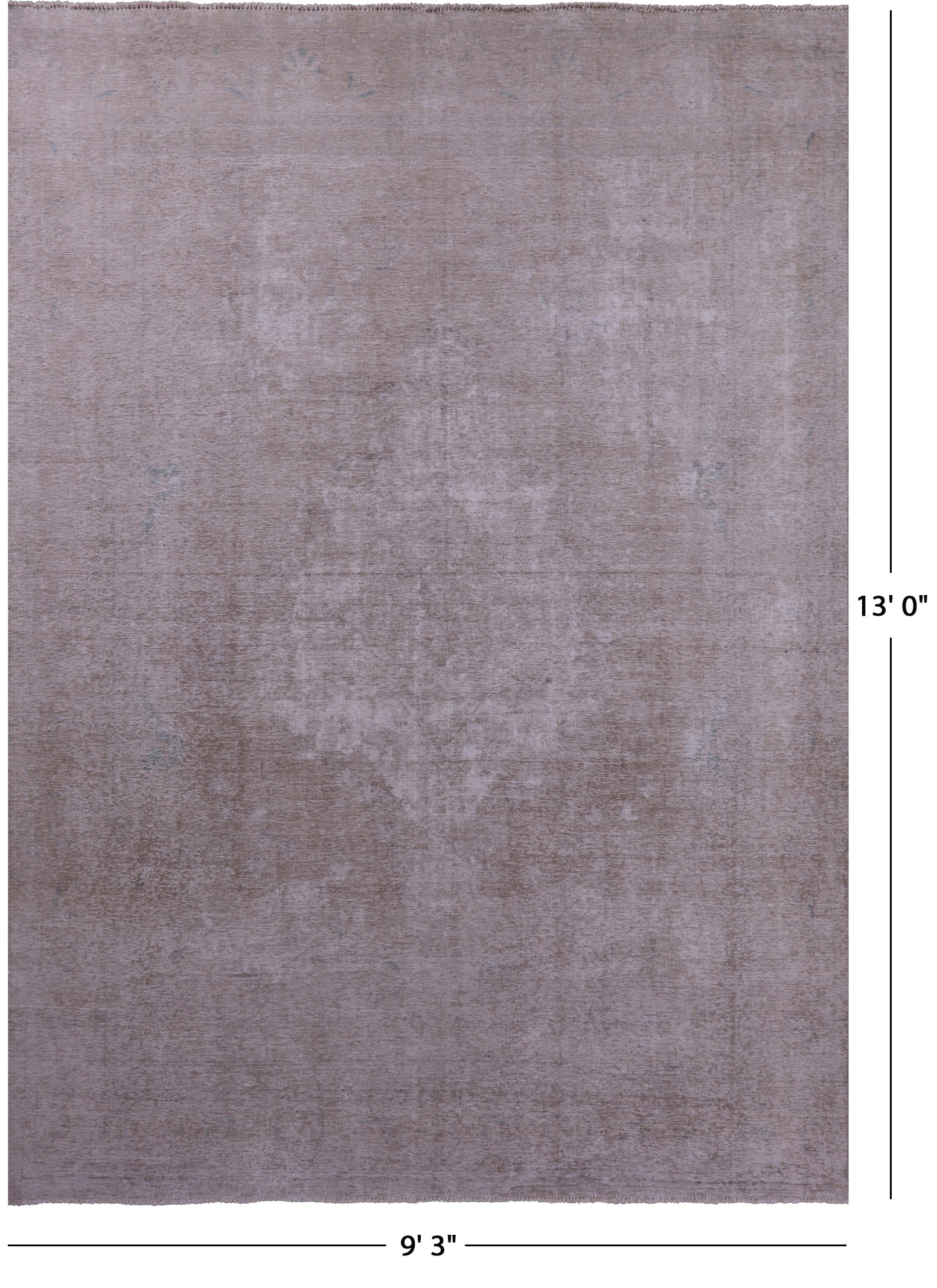 Ivory Persian Vintage White Wash Hand Knotted Wool Rug - 9' 3" X 13' 0" - Golden Nile