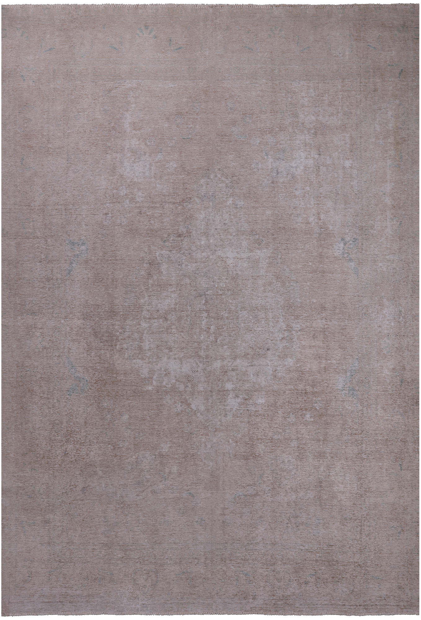 SUPER SALE Ivory Persian Vintage White Wash Hand Knotted Wool Rug - 9' 3" X 13' 0"