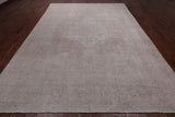 SUPER SALE Ivory Persian Vintage White Wash Hand Knotted Wool Rug - 9' 3" X 13' 0"
