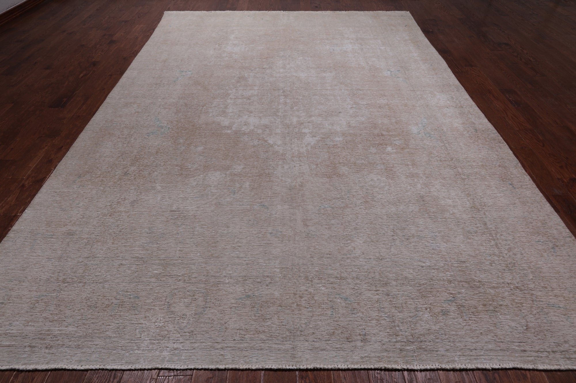 SUPER SALE Ivory Persian Vintage White Wash Hand Knotted Wool Rug - 9' 3" X 13' 0"