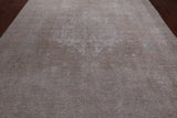 SUPER SALE Ivory Persian Vintage White Wash Hand Knotted Wool Rug - 9' 3" X 13' 0"