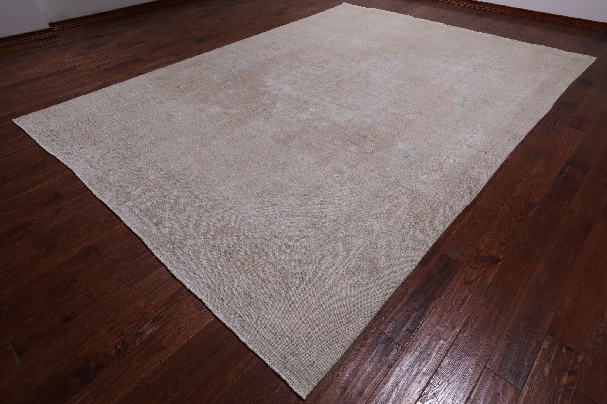 SUPER SALE Ivory Persian Vintage White Wash Hand Knotted Wool Rug - 9' 3" X 13' 0"