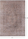 Ivory Persian Vintage White Wash Hand Knotted Wool Rug - 9' 5" X 12' 10" - Golden Nile