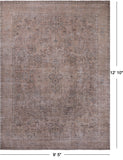 SUPER SALE Ivory Persian Vintage White Wash Hand Knotted Wool Rug - 9' 5" X 12' 10"