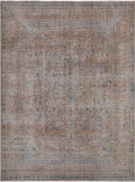 SUPER SALE Persian Vintage White Wash Hand Knotted Wool Rug - 9' 8" X 12' 5"