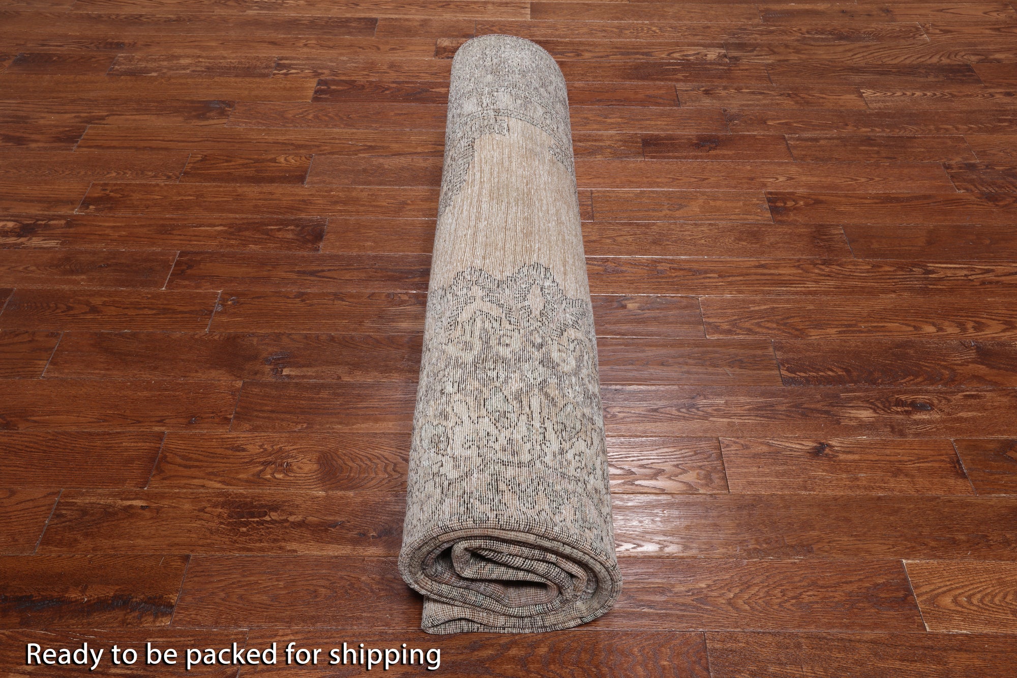 SUPER SALE Ivory Persian Vintage White Wash Hand Knotted Wool Rug - 9' 6" X 11' 10"