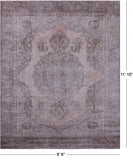Ivory Persian Vintage White Wash Hand Knotted Wool Rug - 9' 6" X 11' 10" - Golden Nile