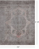 SUPER SALE Ivory Persian Vintage White Wash Hand Knotted Wool Rug - 9' 6" X 11' 10"