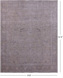 Ivory Persian Vintage White Wash Handmade Wool Rug - 9' 8" X 12' 2" - Golden Nile