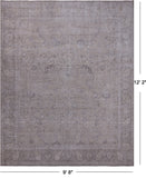 SUPER SALE Ivory Persian Vintage White Wash Handmade Wool Rug - 9' 8" X 12' 2"