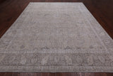 SUPER SALE Ivory Persian Vintage White Wash Handmade Wool Rug - 9' 8" X 12' 2"
