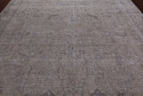 SUPER SALE Ivory Persian Vintage White Wash Handmade Wool Rug - 9' 8" X 12' 2"