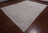 SUPER SALE Ivory Persian Vintage White Wash Handmade Wool Rug - 9' 8" X 12' 2"