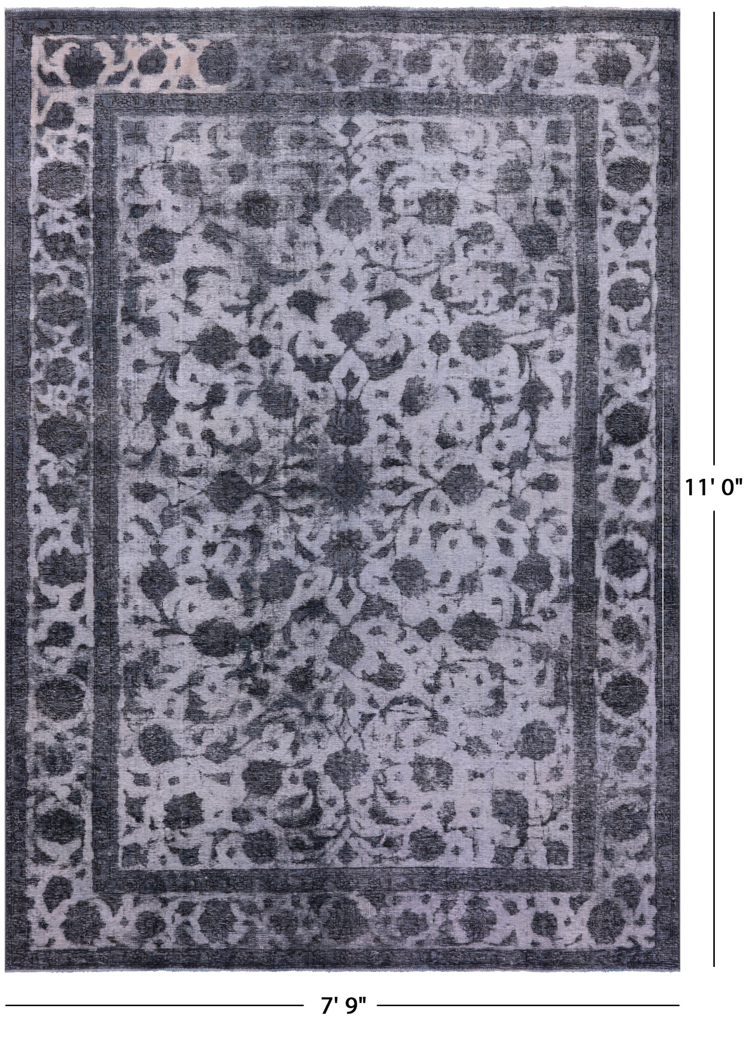Persian Overdyed Hand Knotted Wool Rug - 7' 9" X 11' 0" - Golden Nile