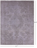 Ivory Persian Vintage White Wash Handmade Wool Rug - 9' 7" X 12' 8" - Golden Nile