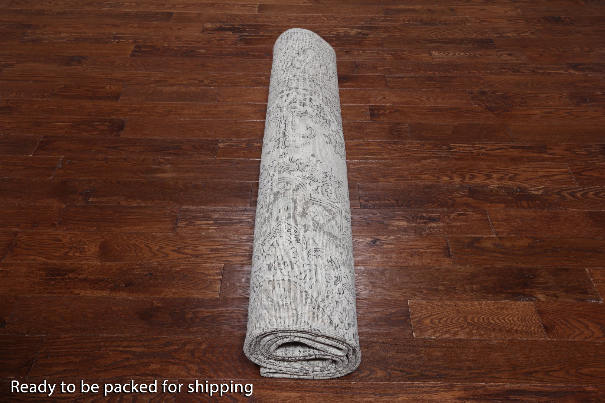 SUPER SALE Ivory Persian Vintage White Wash Handmade Wool Rug - 9' 7" X 12' 8"