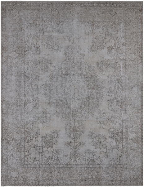 SUPER SALE Ivory Persian Vintage White Wash Handmade Wool Rug - 9' 7" X 12' 8"
