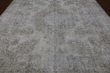 SUPER SALE Ivory Persian Vintage White Wash Handmade Wool Rug - 9' 7" X 12' 8"