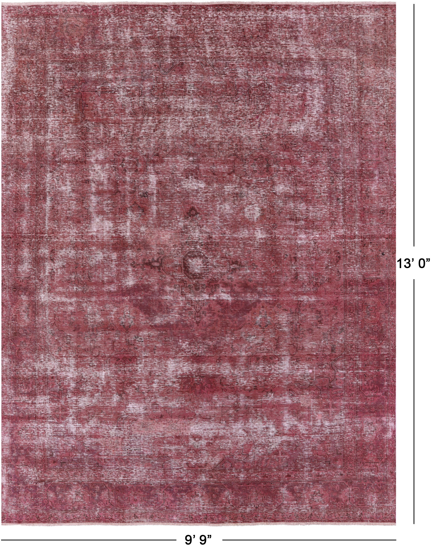 Persian Overdyed Handmade Wool Rug - 9' 9" X 13' 0" - Golden Nile