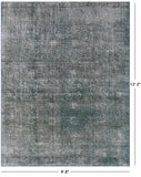Green Persian Overdyed Hand Knotted Wool Rug - 9' 8" X 12' 2" - Golden Nile