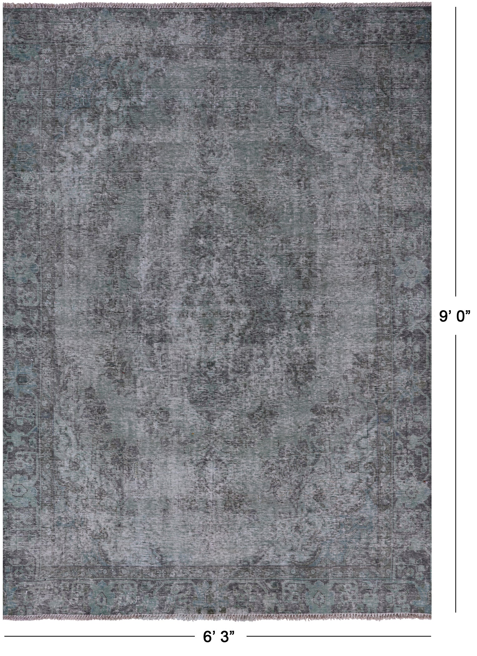 Persian Overdyed Hand Knotted Wool Rug - 6' 3" X 9' 0" - Golden Nile
