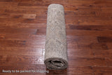 SUPER SALE Ivory Persian Vintage White Wash Hand Knotted Wool Rug - 7' 1" X 9' 10"