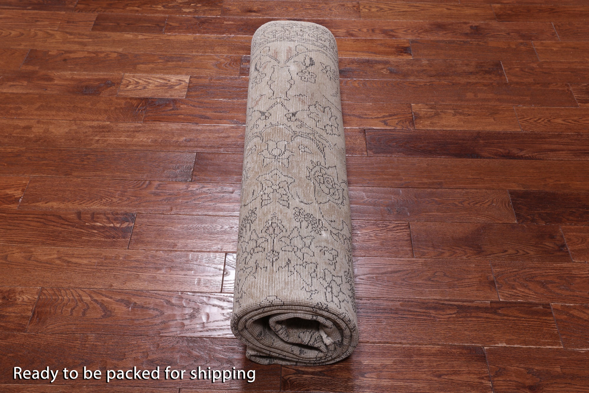 SUPER SALE Ivory Persian Vintage White Wash Hand Knotted Wool Rug - 7' 1" X 9' 10"