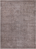 SUPER SALE Ivory Persian Vintage White Wash Hand Knotted Wool Rug - 7' 1" X 9' 10"