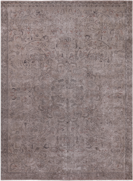 SUPER SALE Ivory Persian Vintage White Wash Hand Knotted Wool Rug - 7' 1" X 9' 10"