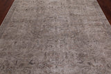 SUPER SALE Ivory Persian Vintage White Wash Hand Knotted Wool Rug - 7' 1" X 9' 10"