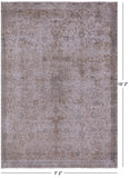 Ivory Persian Vintage White Wash Hand Knotted Wool Rug - 7' 2" X 10' 2" - Golden Nile