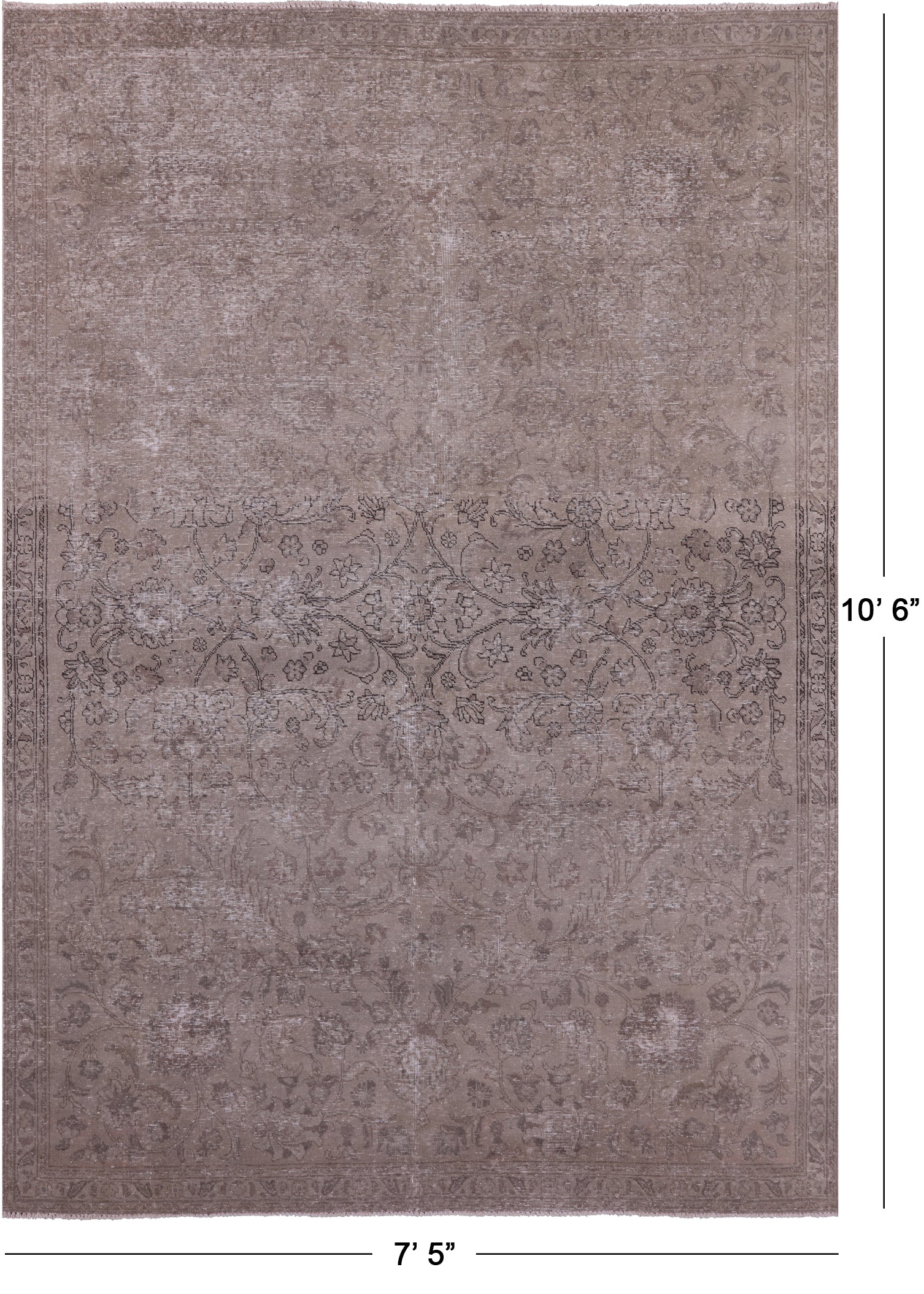 Persian Vintage White Wash Hand Knotted Wool Rug - 7' 5" X 10' 6" - Golden Nile