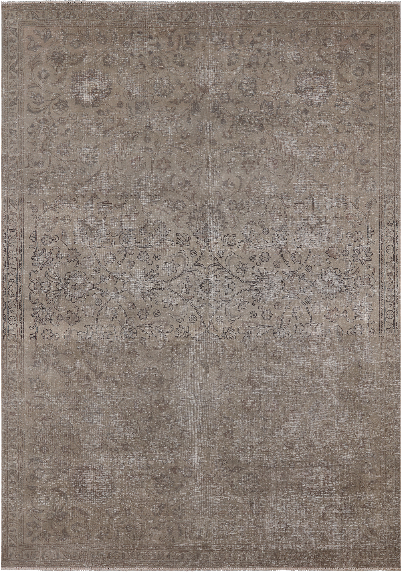 SUPER SALE Persian Vintage White Wash Hand Knotted Wool Rug - 7' 5" X 10' 6"