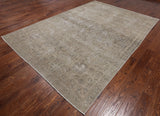 SUPER SALE Persian Vintage White Wash Hand Knotted Wool Rug - 7' 5" X 10' 6"