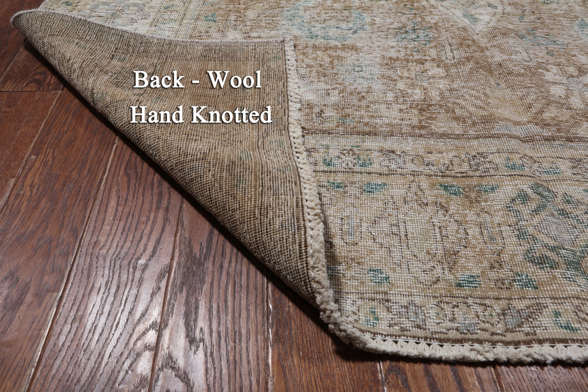 SUPER SALE Persian Vintage White Wash Hand Knotted Wool Rug - 6' 6" X 9' 9"
