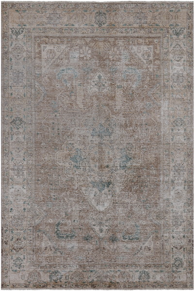 SUPER SALE Persian Vintage White Wash Hand Knotted Wool Rug - 6' 6" X 9' 9"