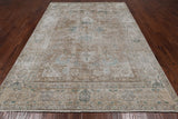 SUPER SALE Persian Vintage White Wash Hand Knotted Wool Rug - 6' 6" X 9' 9"