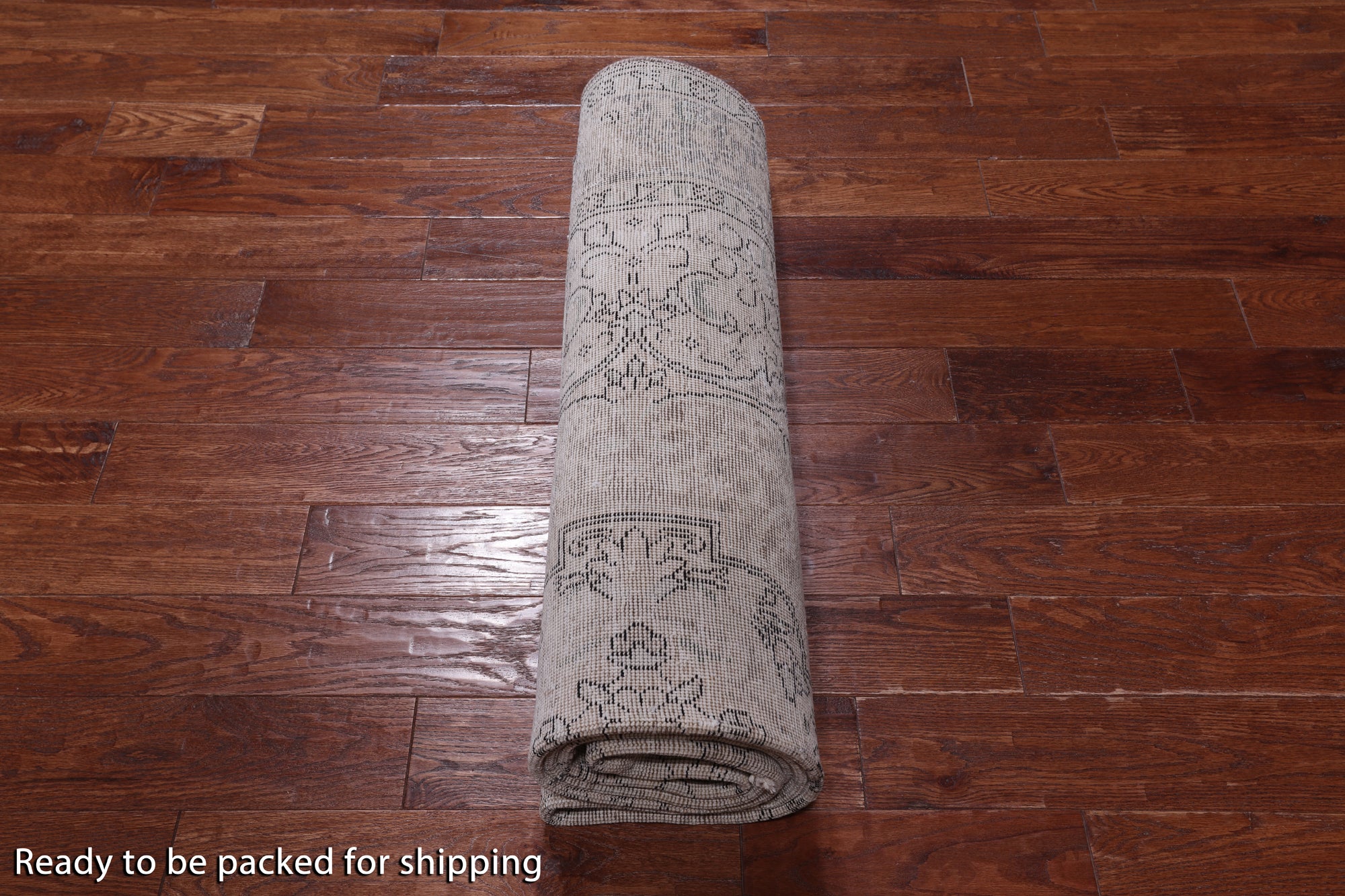 SUPER SALE Ivory Persian Vintage White Wash Hand Knotted Wool Rug - 6' 7" X 9' 9"
