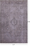 Ivory Persian Vintage White Wash Hand Knotted Wool Rug - 6' 7" X 9' 9" - Golden Nile