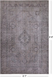 SUPER SALE Ivory Persian Vintage White Wash Hand Knotted Wool Rug - 6' 7" X 9' 9"